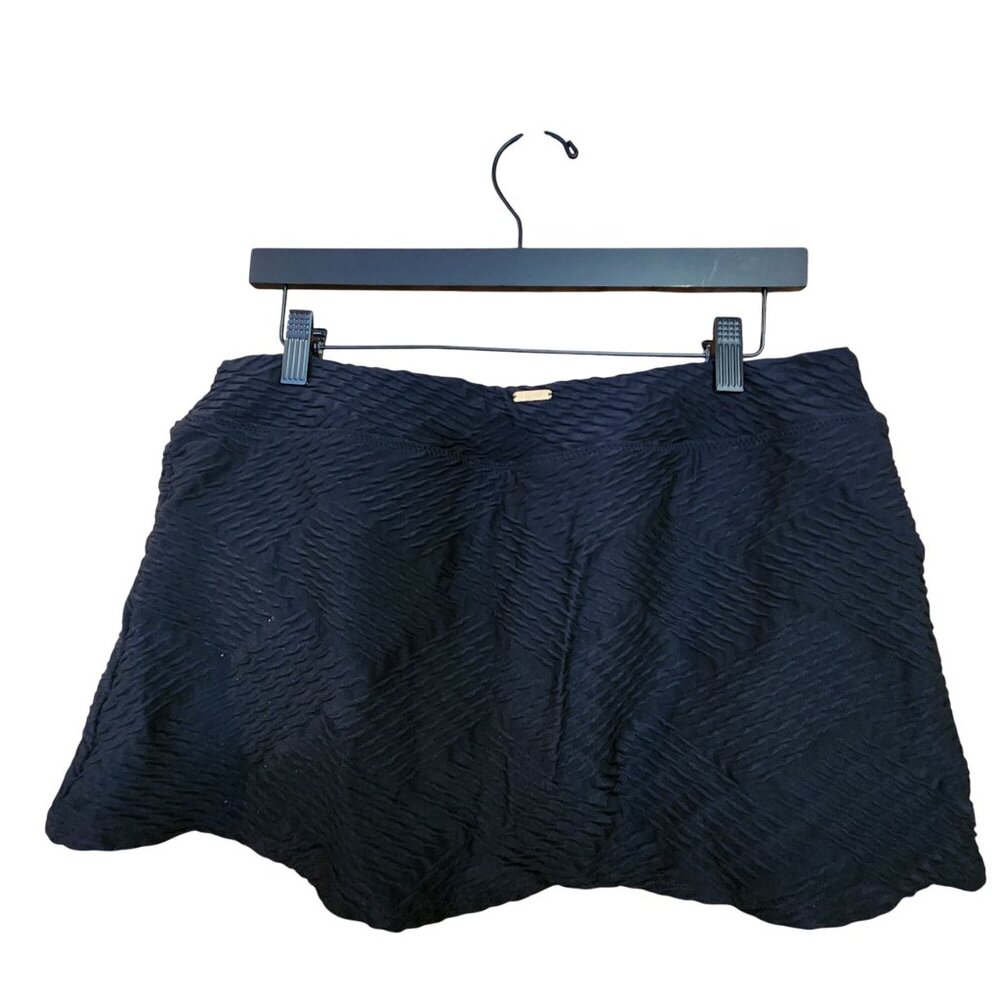 Lands End Womens Textured Swim Skirt Size 12 Black